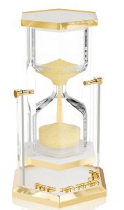 Picture of Glass 30 Minute Sand Timer v2 Turning Hourglass Style Gold 7.7"